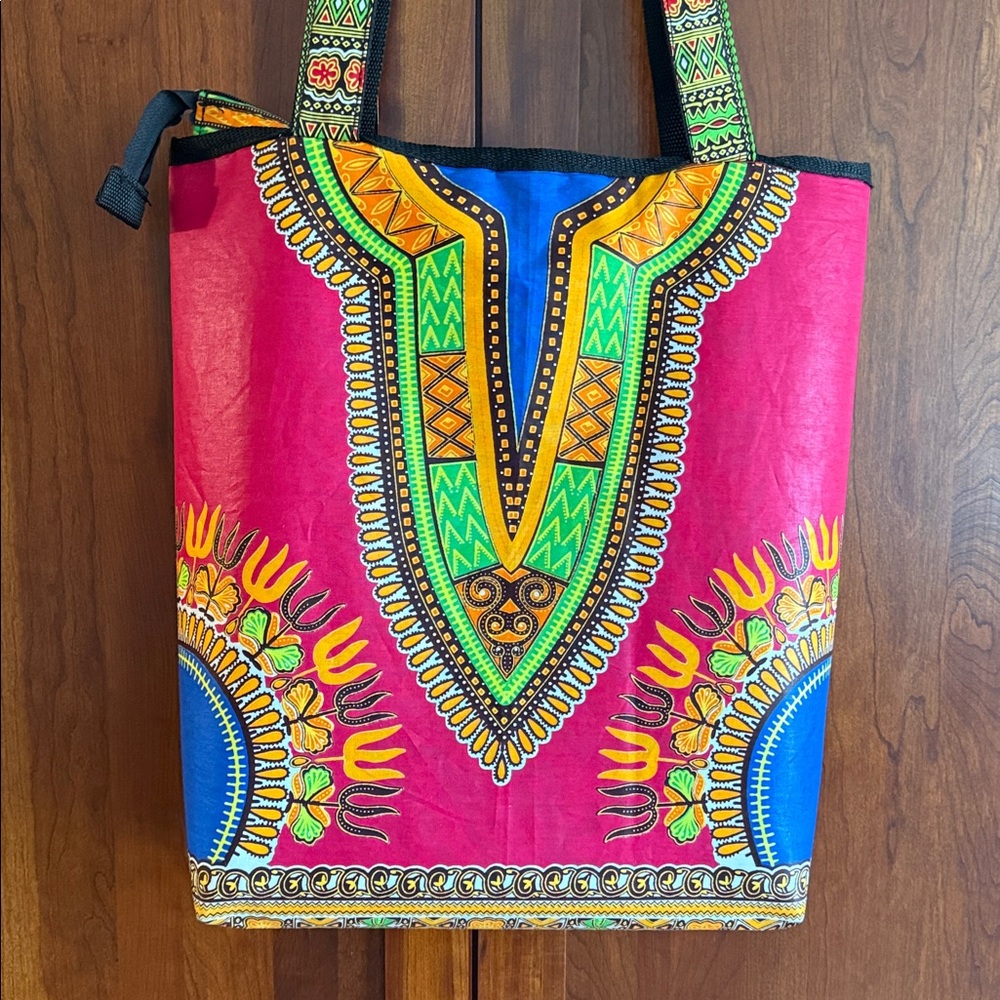 Colorful Dashiki Print Tote Bag - Picture 2 of 5